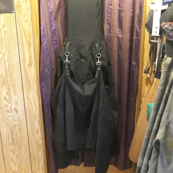 RARE Vintage Lip Service pinstripe ballgown Punk Goth Fetish Vampire Tripp NYC - Picture 2 of 9